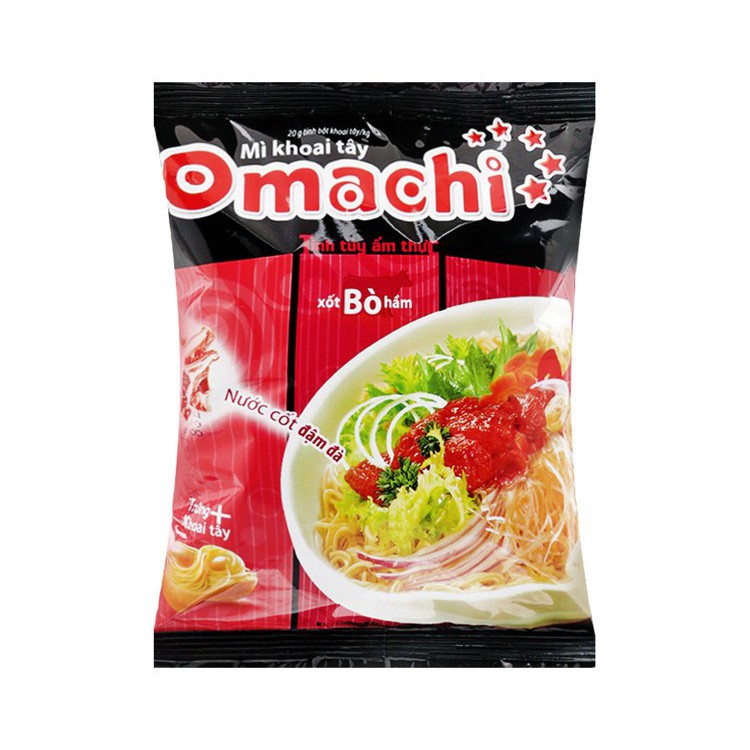 Mì Omachi Sốt Spaghetti/Tôm chua cay/Xốt bò hầm/Sườn hầm ngũ quả 85g