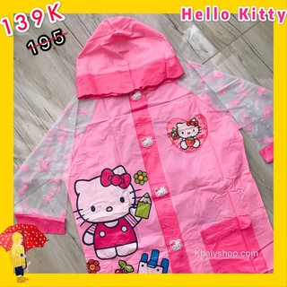 Áo mưa hình mèo Kitty màu hồng kèm túi xách 2 quai dành cho trẻ em có nhiều size (S-M-L-XL-XXL) - 40KTAM2QT152