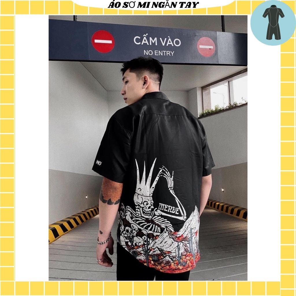 Áo Sơ Mi Tay Ngắn Unisex Cổ Bẻ Phong Cách Hàn Quốc Freesize