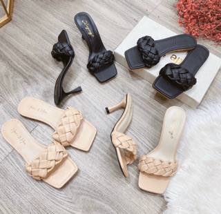 Guốc Lê Nữ Quai Ngang Vặn Thừng Rosa Rosa