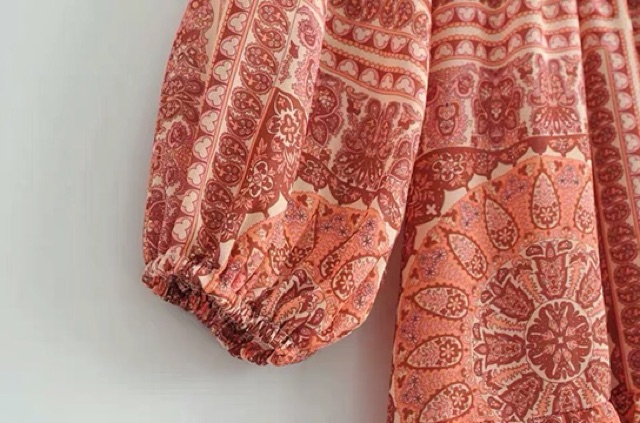 Đầm Zara maxi hoạ tiết cổ đển châu Âu sang chảnh - Luumooc