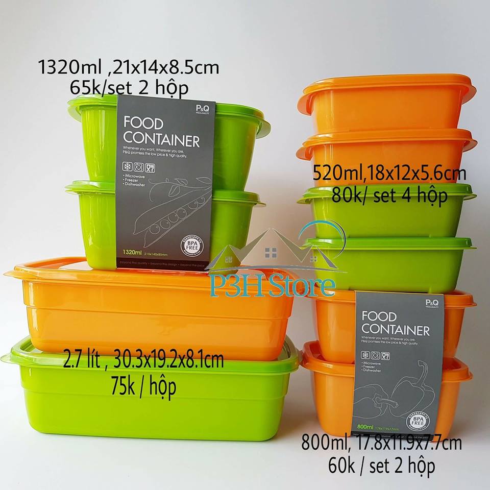 Hộp nhựa Ezlock 1320ml.Chịu nhiệt 100 độ,