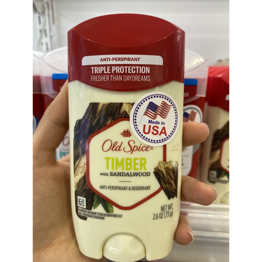 Combo Lăn khử mùi Old Spice Timber USA/Sữa tắm Old Spice hương gỗ dành cho nam 473ml-73g