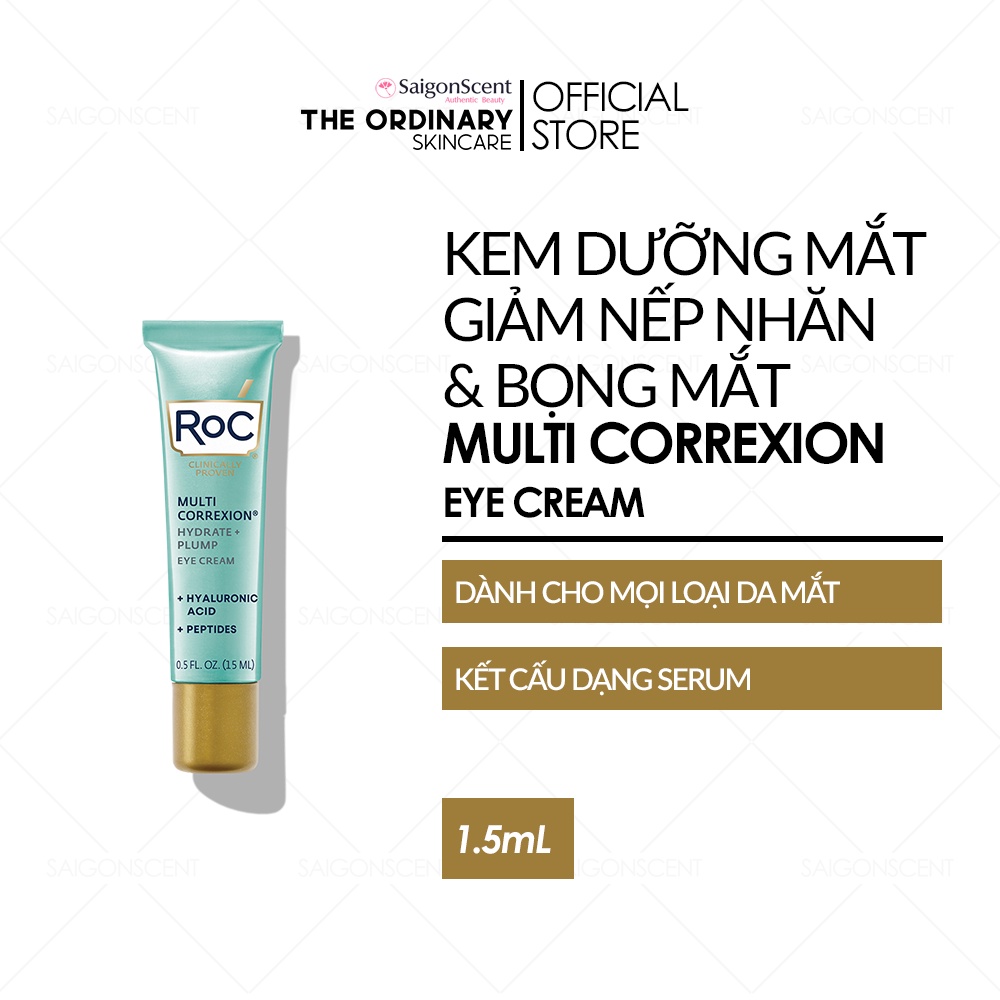 Kem dưỡng da mắt Roc Multi Correxion Hydrate + Plump Eye Cream / 15mL