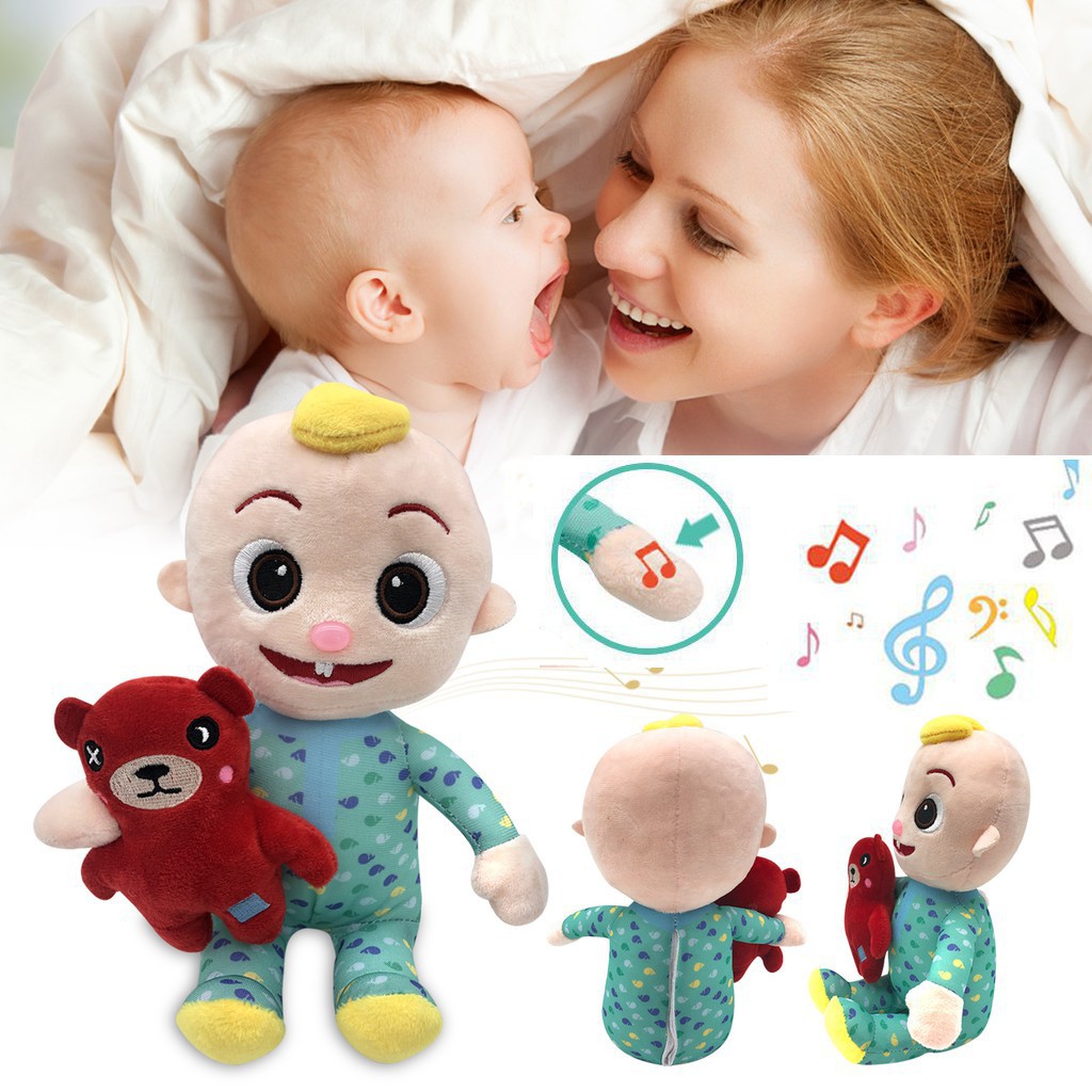 Y46【Singing JJ】Plushie Toy Baby Stuffed Doll Bedtime with 7English Songs Soft Plush Toy for Babies Kids Gifts Baby Educational Toys