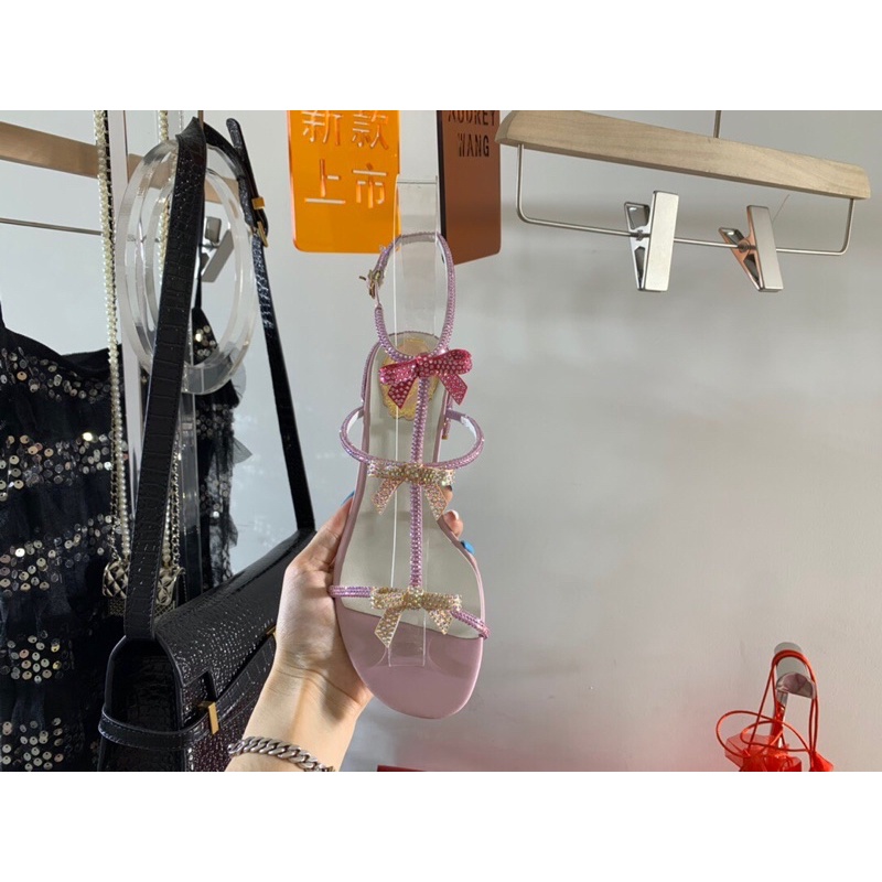 Sandal cao gót 4.5cm cho nữ Rene Caovilla 2021 da thật cao cấp nhiều mẫu nhiều màu