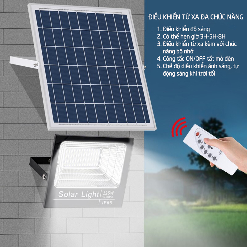 Đèn led pha năng lượng mặt trời 200W, 100W, 60W, 30W, 20W, đèn tích điện sử dụng ngoài trời, chống nước tốt -HL168