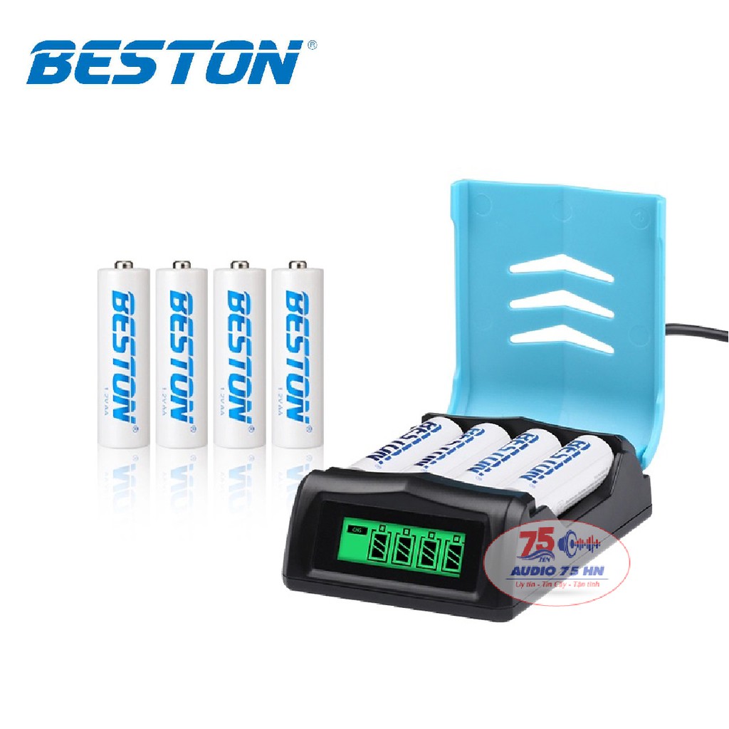 Bộ sạc pin đa năng AA/AAA Beston C9001 sạc nhanh tự ngắt, có màn LCD báo dung lượng pin