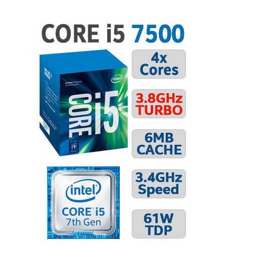 CPU intel i5 7500 3.4 GHz cũ - Core i5 7500 sk 1151 21