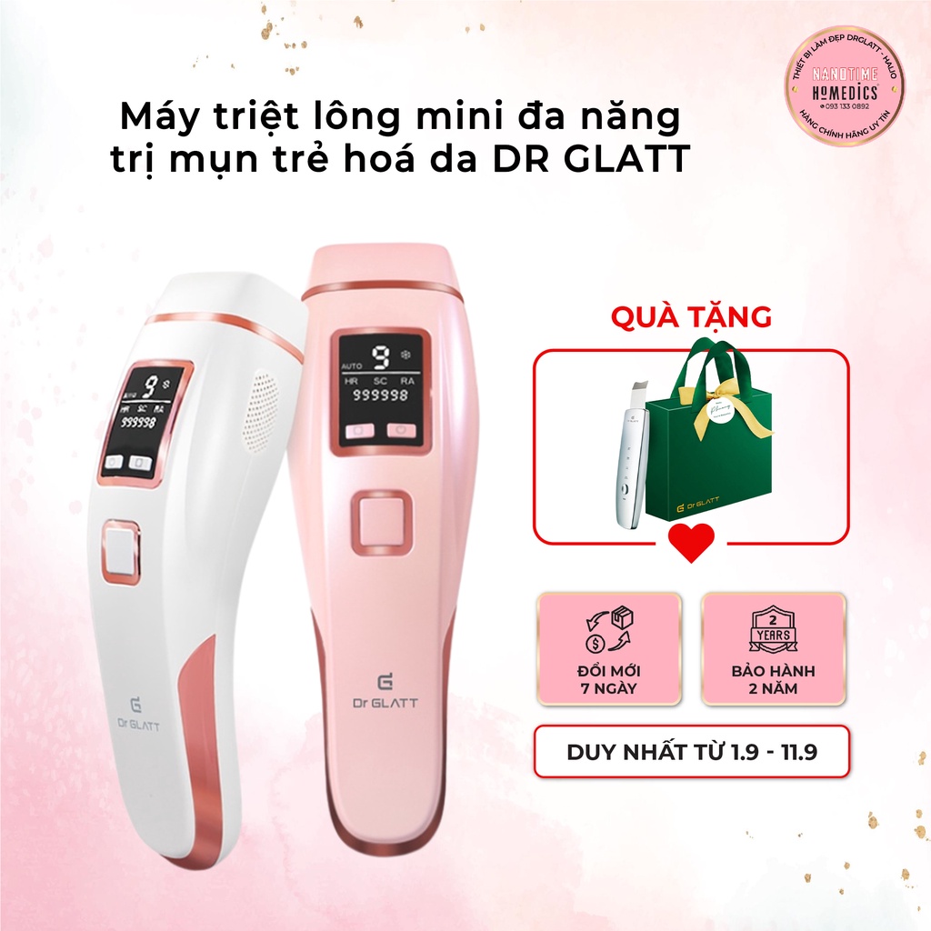 Máy triệt lông DR GLATT IPL PRO mini đa năng trị mụn trẻ hoá da - Thiết bị làm đẹp