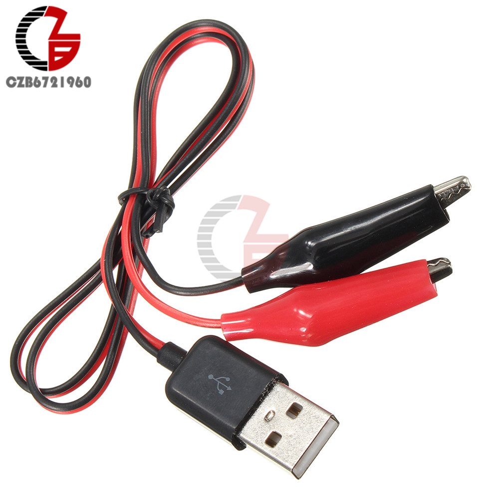 Dây thử điện có đầu kẹp cá sấu với đầu cắm USB 60cm