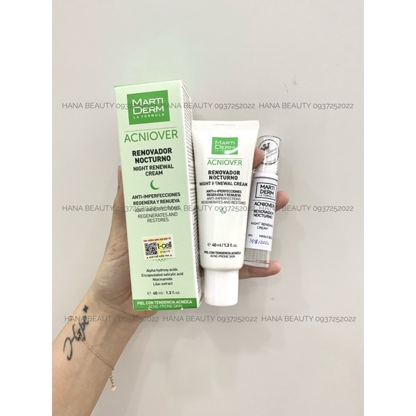 Kem đêm MartiDerm Acniover Night Renewal Cream – KEM DƯỠNG GIẢM NHỜN, MỤN VÀ SE KHÍT LỖ CHÂN LÔNG