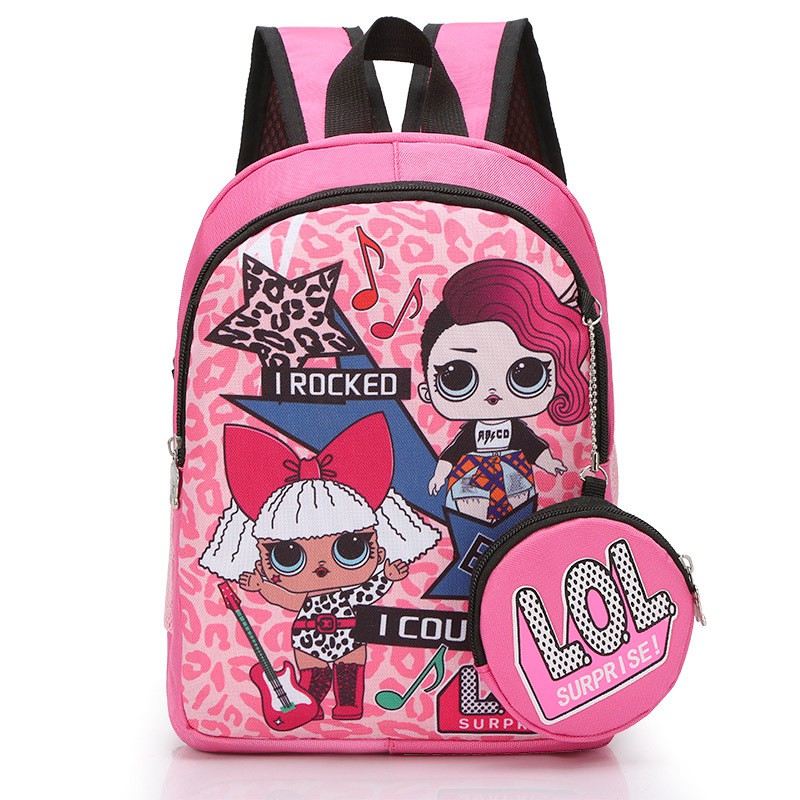 Cartoon Schoolbag Frozen Elsa LOL HelloKitty Backpack For Girls Kids