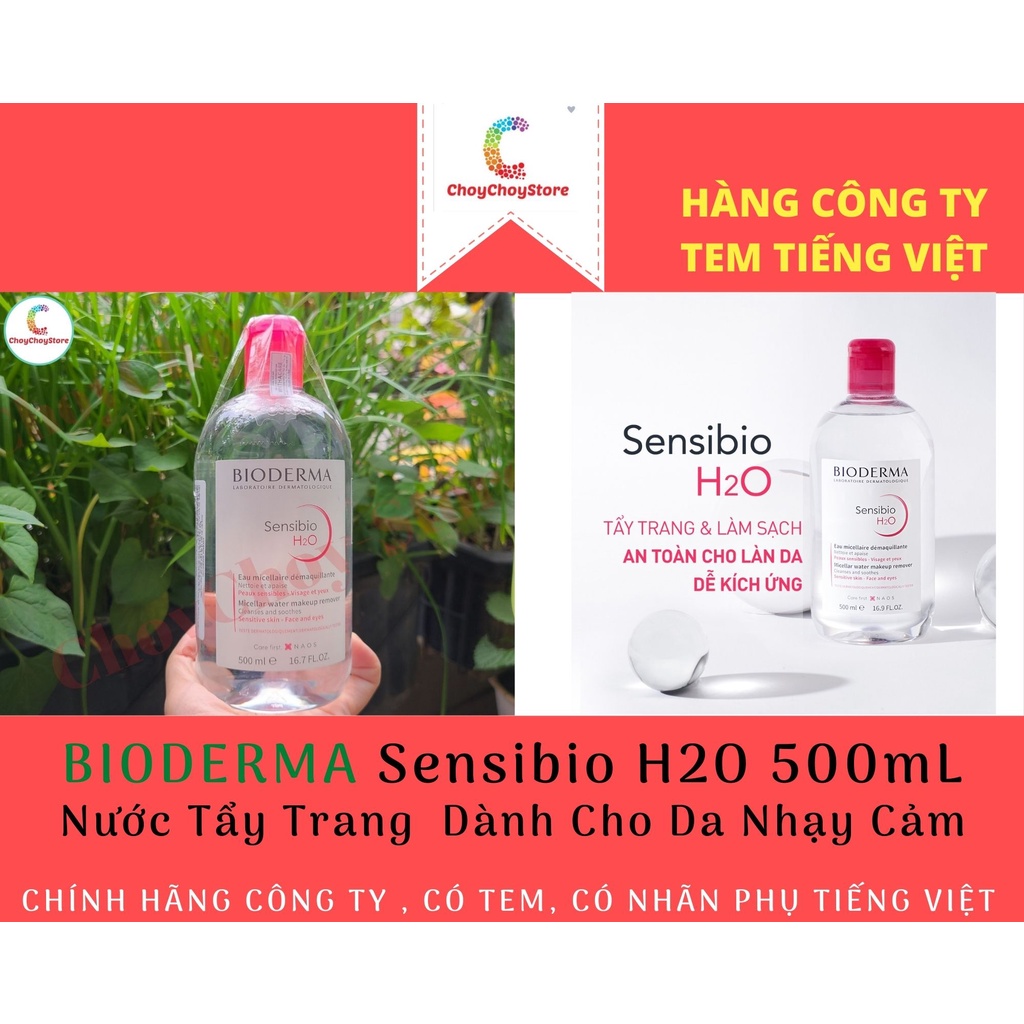 [TEM PP MINTHACARE] Nước Tẩy Trang BIODERMA Dành Cho Da Nhạy Cảm 500ml Sensibio H2O 500mL