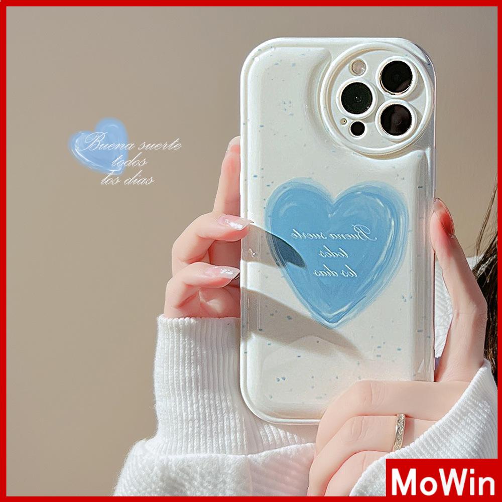 Ốp điện thoại silicon túi khí in trái tim xanh lam thích hợp cho iPhone 11ProMax 13ProMax 12ProMax 7P xr XSMax