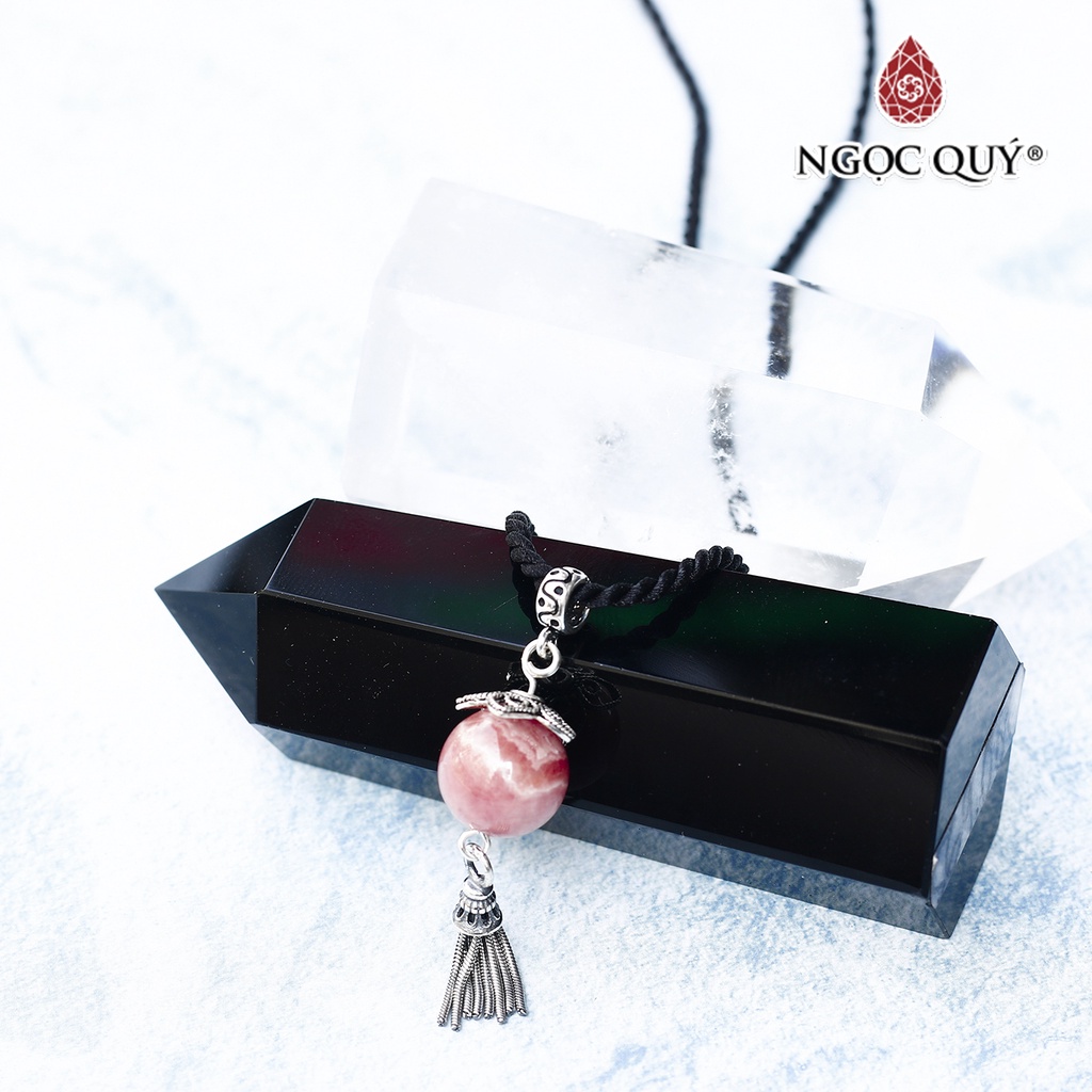 Mặt dây chuyền đào hoa charm bạc - Ngọc Quý