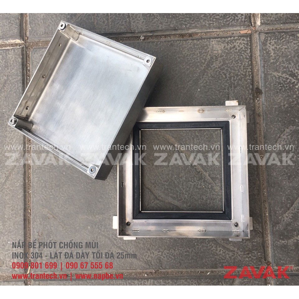 Nắp Bể Phốt Zavak MH-E 25 (W250xL250xH50mm) (Chống Nước, Chống Mùi, Chịu Tải 1 Tấn)