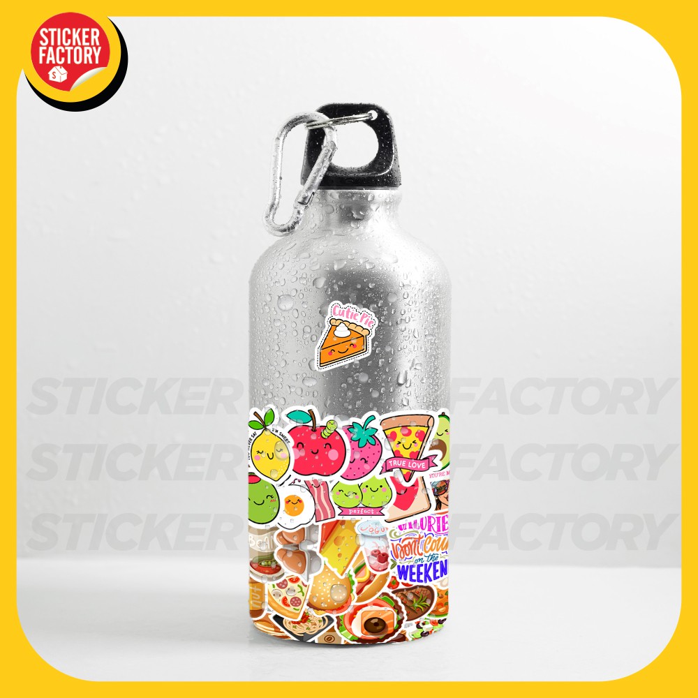 Food and drink - hộp set 100 sticker decal hình dán nón bảo hiểm , laptop, xe máy, ô tô - STICKER FACTORY