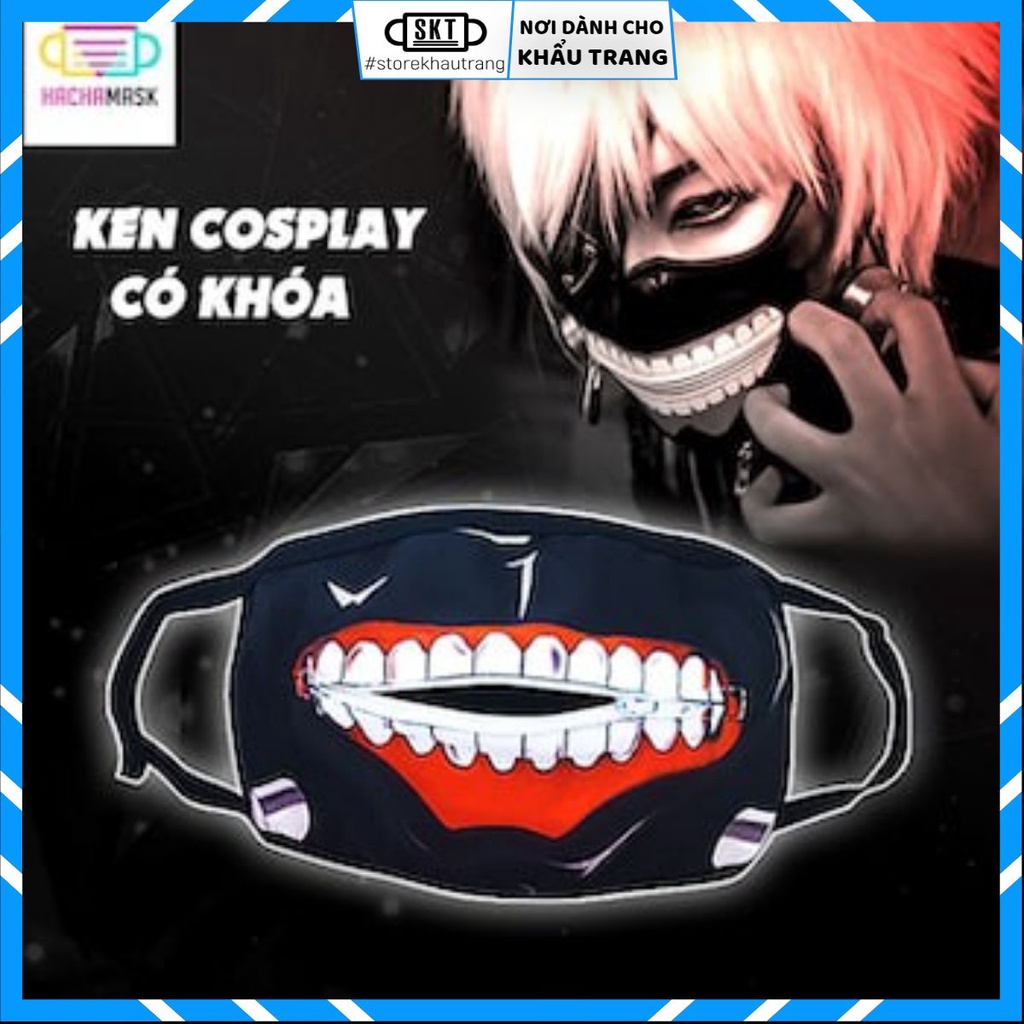 Khẩu Trang Tokyo Ghoul Có Khóa Kéo | Khẩu Trang Ken Kaneki