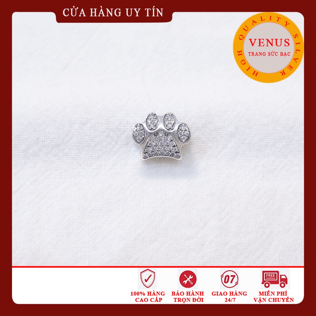 [Charm bạc 925 cao cấp] Charm bạc hình bàn chân chó- Mã sản phẩm VENUSBC