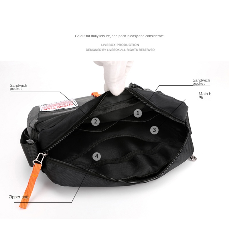 Túi Đeo Chéo Vai Bằng Nylon Chống Thấm Nước Phong Cách Mới Cho Nam