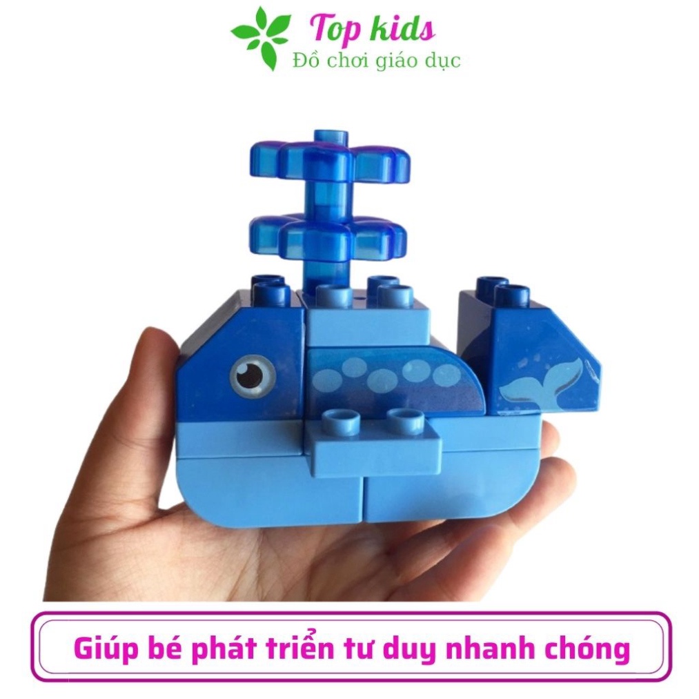 Lắp ráp mô hình lego đồ chơi trí tuệ Duplo FEE Thế Giới Thú Cưng Đáng Yêu 102 Chi Tiết Siêu To TOPKIDS