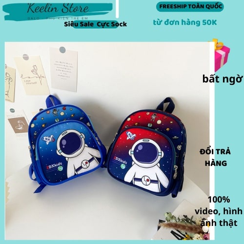 Balo Cặp Túi Đi Học Cho Bé Trai Trẻ Em Nam Mẫu Giáo Mầm Non 3 4 5 Tuổi Họa Tiết Khủng Long Phi Hành Gia Keelin Siêu Nhẹ
