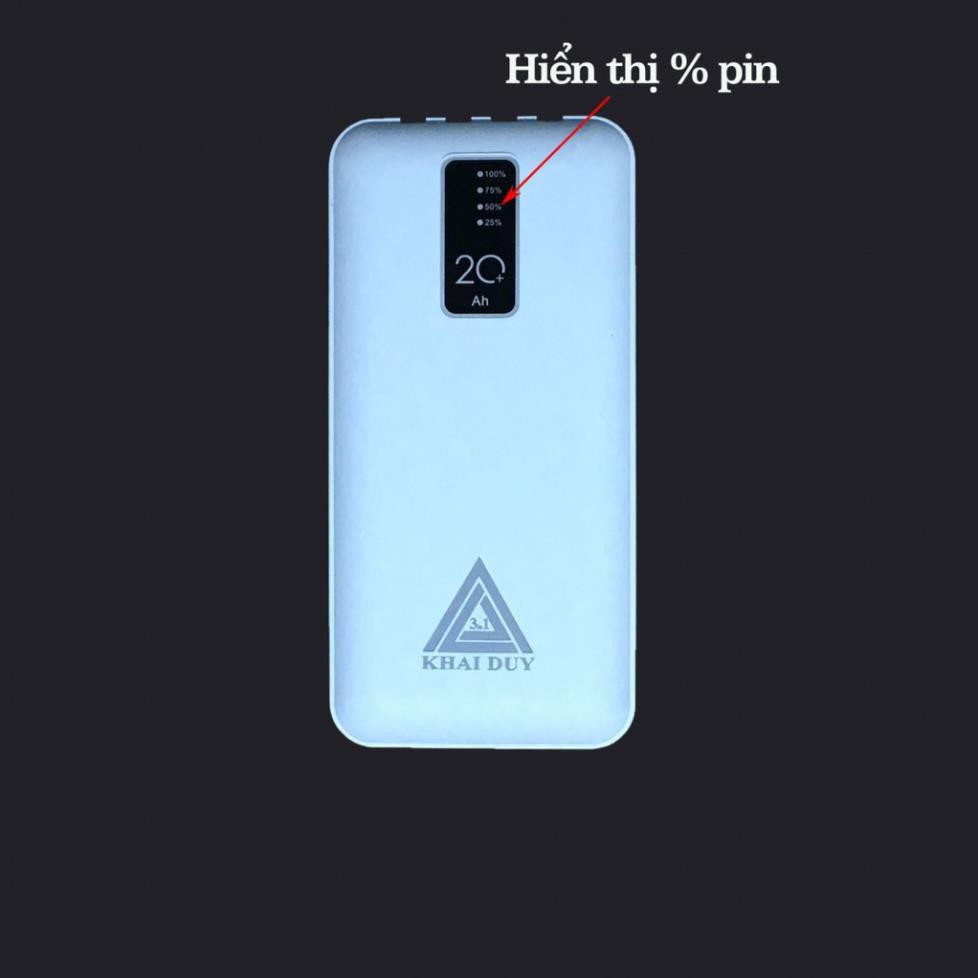 Pin Dự Phòng KHAI DUY 20.000mah Chính Hãng - Dung lượng chuẩn - 4 đầu ra