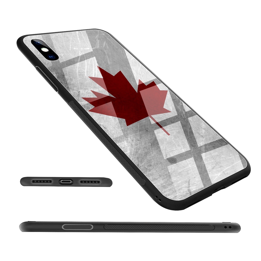 Ốp điện thoại in hình cờ lá phong Canada mặt kính 71C thích hợp cho iPhone XS Max XR X 11 Pro 7 8 6 6S Plus