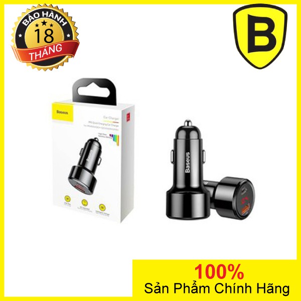 [Mã LIFEXANH03 giảm 10% đơn 500K] Tẩu sạc nhanh ô tô 45w + QC 4.0 Baseus ( 1 USB+ 1 TYPE C)