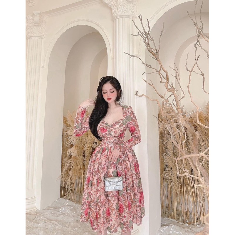 BÁN SỈ VÁY HOA VOAN TƠ CÚP NGỰC 2M CHO NỮ | BigBuy360 - bigbuy360.vn