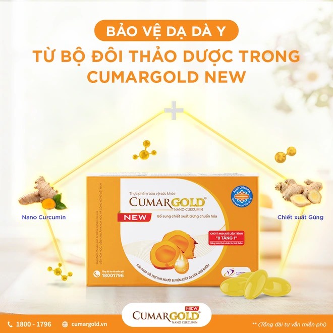 ! ! [Mẫu mới] CUMARGOLD New - Nano curcumin - Nano nghệ - Đau dạ dày [Cumagold, curmagold]