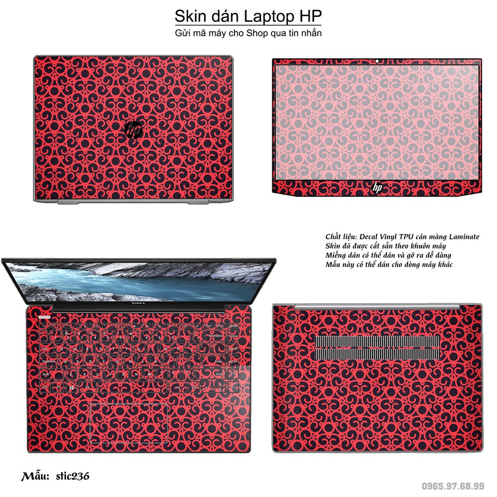 Skin dán Laptop HP in hình Hoa văn sticker _nhiều mẫu 38 (inbox mã máy cho Shop)