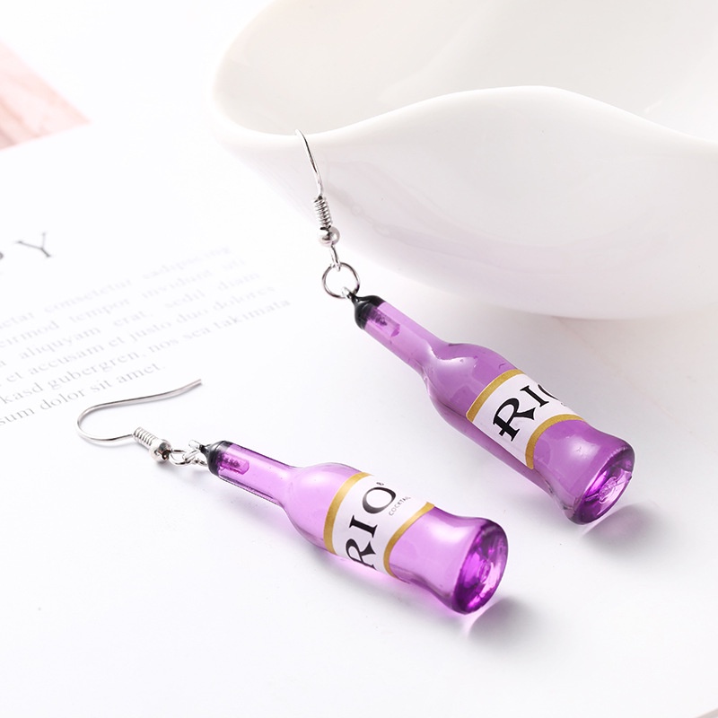 Phong cách tiệc tùng Hoa tai chai nước uống thời trang Hàn Quốc