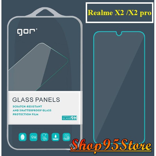 Bộ 2 miếng Cường lực Gor Realme X2 Realme X2 pro Realme Q2 Q2 Pro Q3 pro GT GT Neo