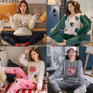 Bộ đồ ngủ nữ [KÈM QUÀ TẶNG] bộ mặc nhà, pijama, quần áo ngủ dài tay thu đông xuân nhung bông, nỉ lông mềm mịn ấm áp QA10