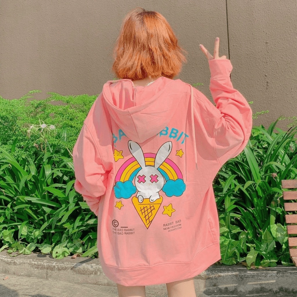 Áo khoác nữ Hoodie áo khoác nỉ form rộng Khóa Dây Kéo Chất Liệu Thun NỈ Ngoại TP [NewUnisex]