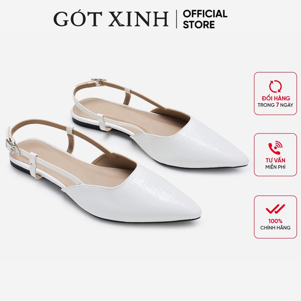 Giày sandal bít mũi GÓT XINH GX249 da rắn đế vuông