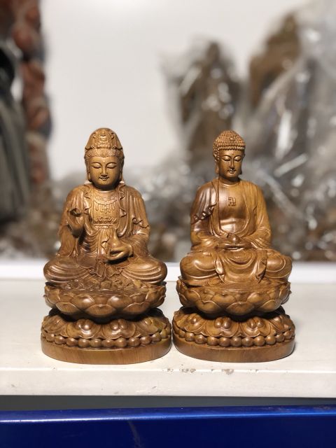 Tượng Phật A Di Đà gỗ bách xanh