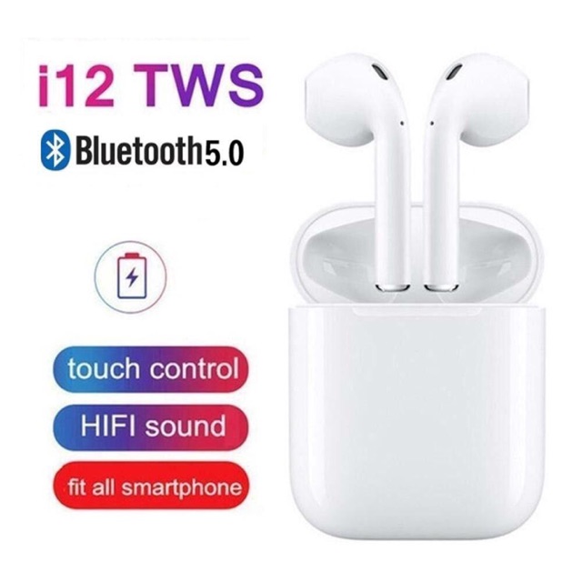 Tai nghe Bluetooth i12 dòng Bluetooth 5.0 cảm ứng dòng 2 tai