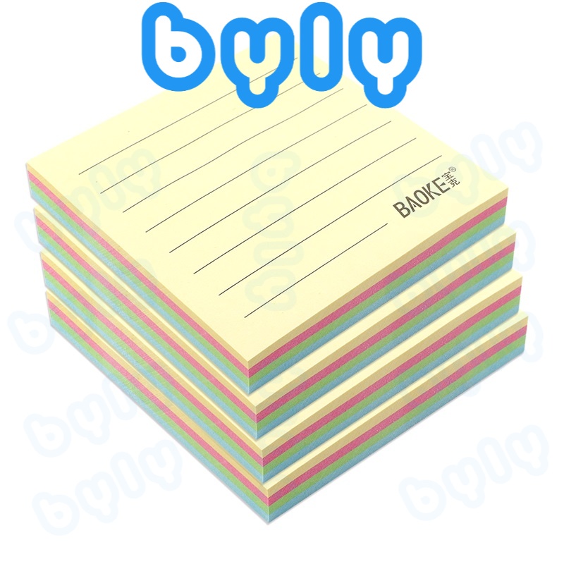 Sticky Note 4 màu pastel - macaron có dòng kẻ 100 tờ Baoke TZ6000 - TZ6006 - ByLy Store