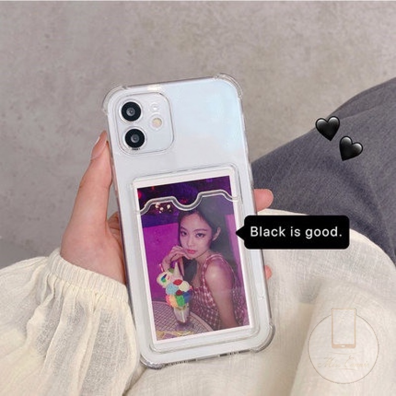 Ốp điện thoại TPU mềm chống sốc có ngăn đựng thẻ dành cho iPhone 12 pro 11pro max xr xs max 8 7plus