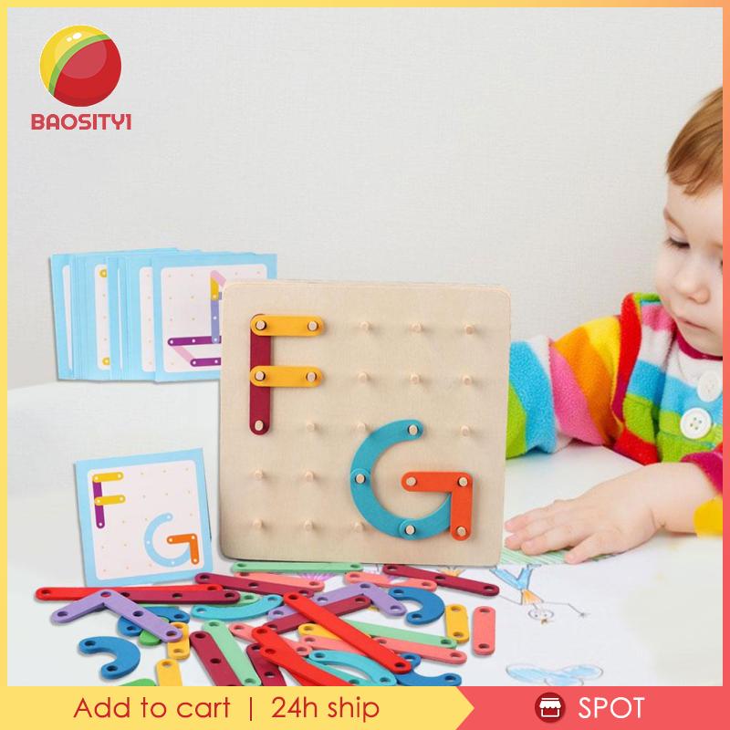 [Baosity1] Đồ Chơi Lắp Ghép Chữ Cái Và Số Bằng Gỗ Nhiều Màu Sắc Cho Bé