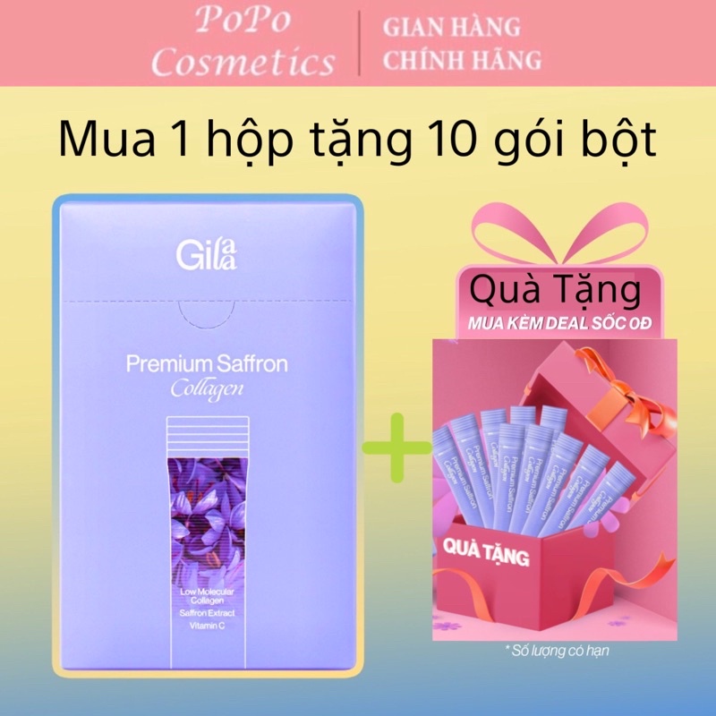 Bột Uống Collagen Cao Cấp Kết Hợp Saffron - Gilaa Premium Safron Collagen (1 Hộp 60 gói)