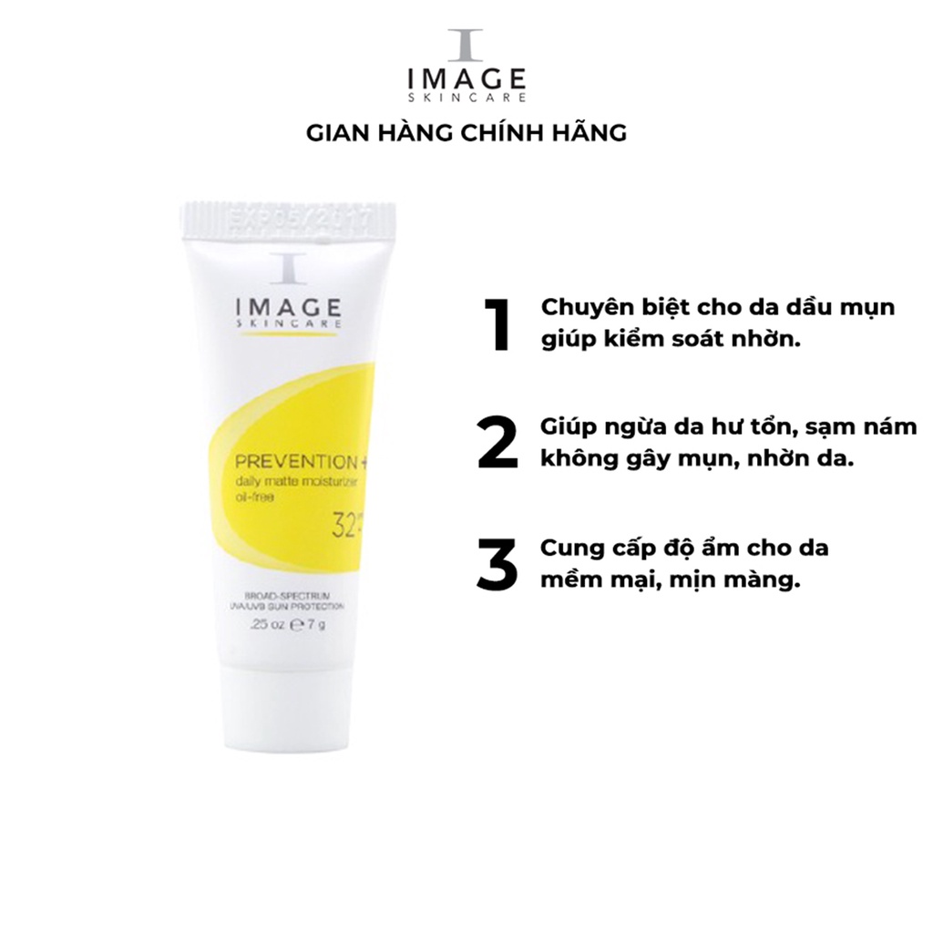 Kem chống nắng dành cho da dầu Image Skincare Prevention+ Daily Matte Moisturizer SPF 30+ 7g