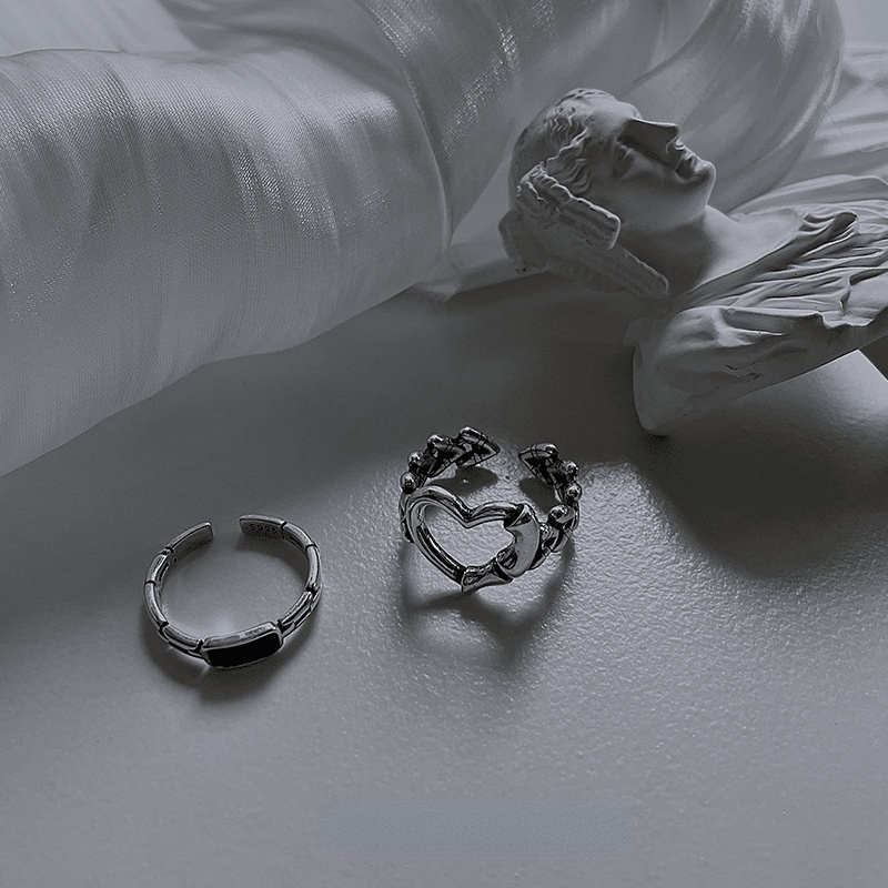 Nhẫn đeo tay họa tiết trái tim phong cách hip hop đơn giản thời thượng có thể tùy chỉnh 19a1373ins