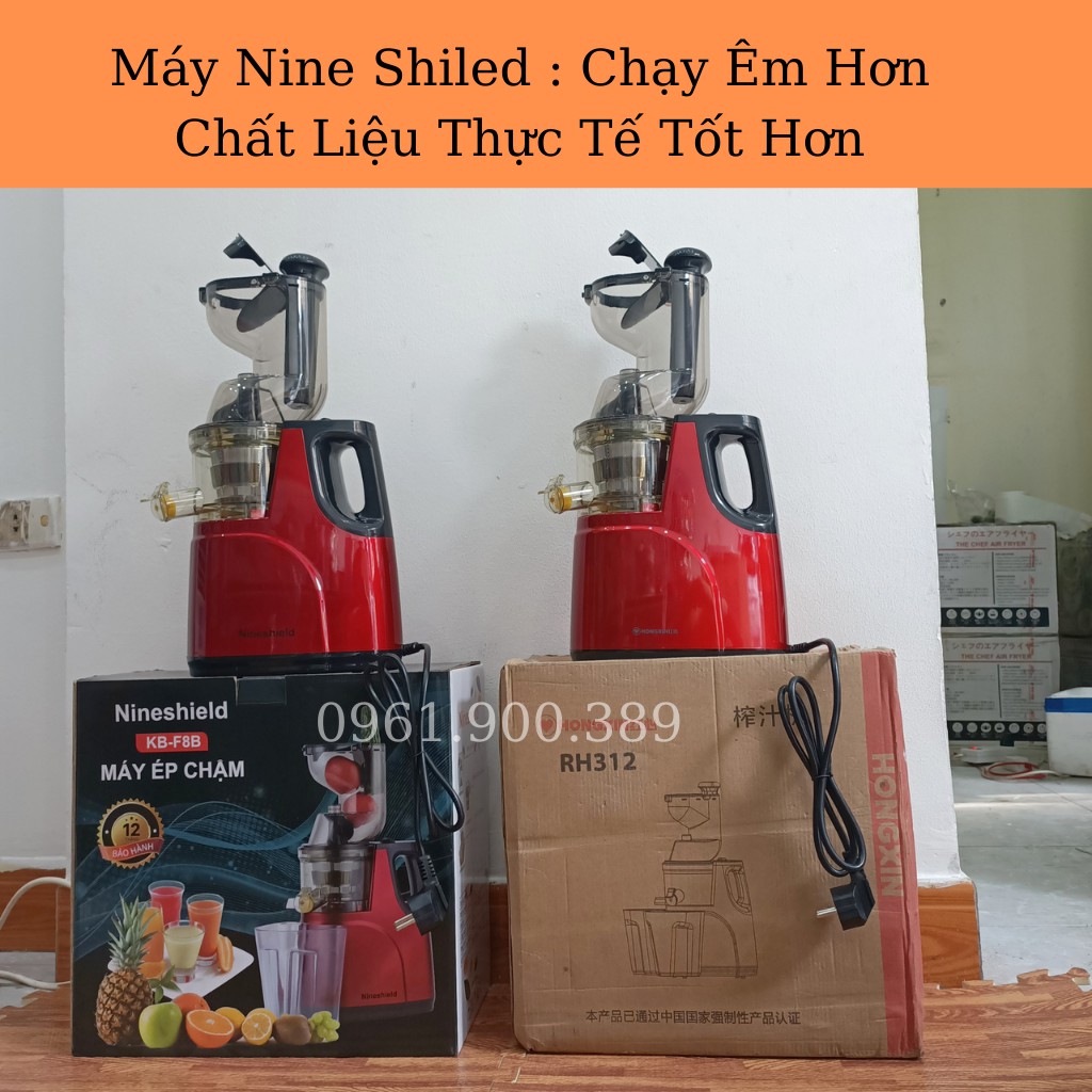 Máy Ép Chậm HONGXIN RH312,NINE SHIELD KB F8B-Máy Ép Nước Hoa Quả Trái Cây Chậm-Bảo Hành 24 Tháng