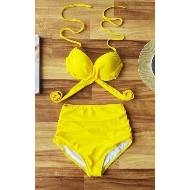 Đồ Bơi Nữ, Bikini Đi Biển Đẹp 2 Mảnh Gọng Chéo Cạp Cao Sexy BKN 04