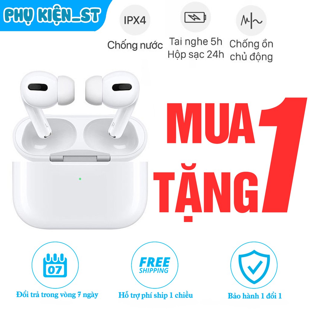 Tai Nghe Bluetooth Airpods Pro, Đổi Tên, Âm bass chuẩn, Sạc Không Dây, Bảo hành 6 tháng lỗi 1 đổi 1