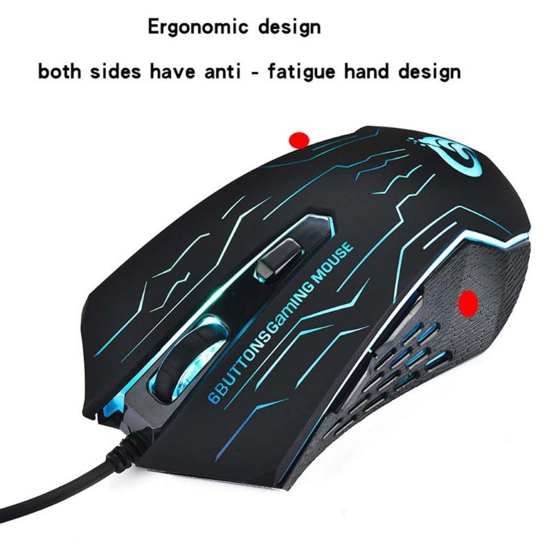 Chuột Chơi Game Dây 6 Nút 2400 Dpi Cho Pc / Laptop / Notebook